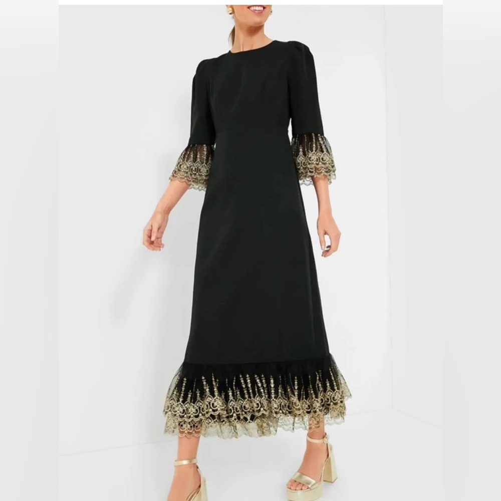 Tuckernuck Black Maxi Dress with Gold Accents